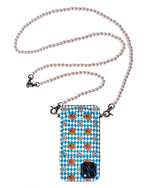 BAVARIAN HEART PEARL - IPHONE CASE MADE OF FINE LAMBSKIN IN BAVARIAN BLUE
