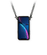 Exclusive Leder Iphone Hülle in Schwarz mit Kette