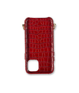 exklusive iphone 13 Pro leder tasche im Rot von hinten