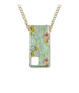 exklusive iphone 13 Pro leder tasche mit Blumendruck von hintern von Mia Min Milano