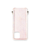 exklusive iphone 13 Pro leder tasche in Pink mit Silber Kette und Magic Ring von Mia Min Milano