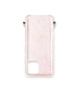 exklusive iphone 13 Pro leder tasche in Pink mit Silber Kette und Magic Ring von Mia Min Milano