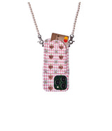 I LOVE YOU SILVER - IPHONE CASE MADE OF FINE LAMBSKIN IN SOFT PINK