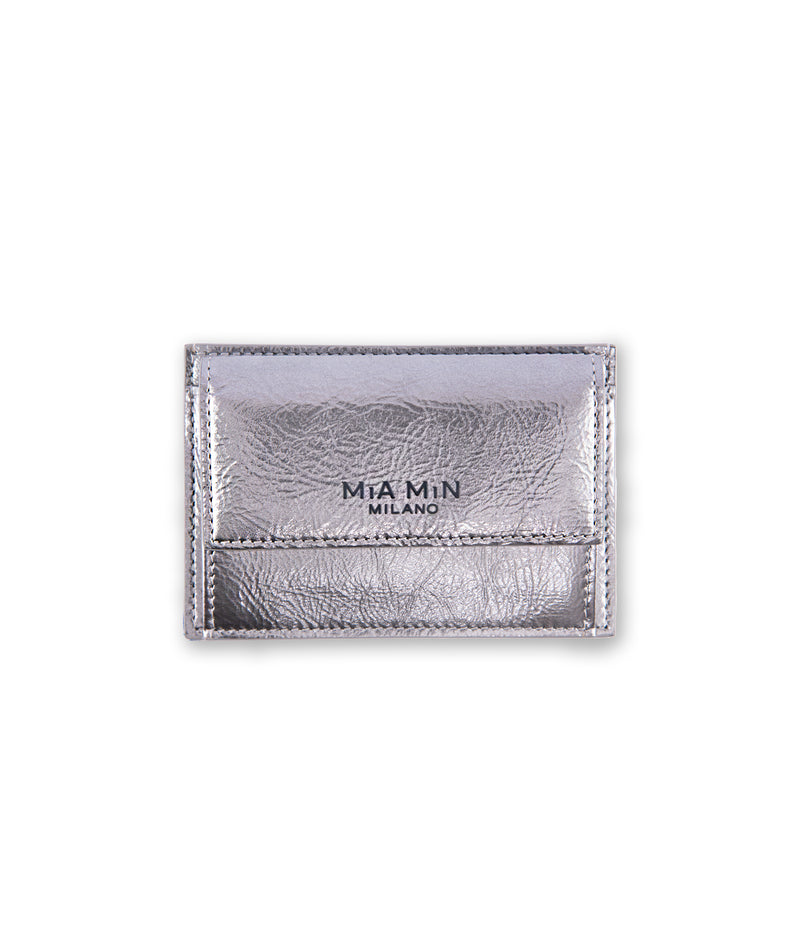 SPACE MIA - fine card case made of genuine lambskin in futuristic silver